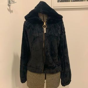 Black fuzzy hoodie